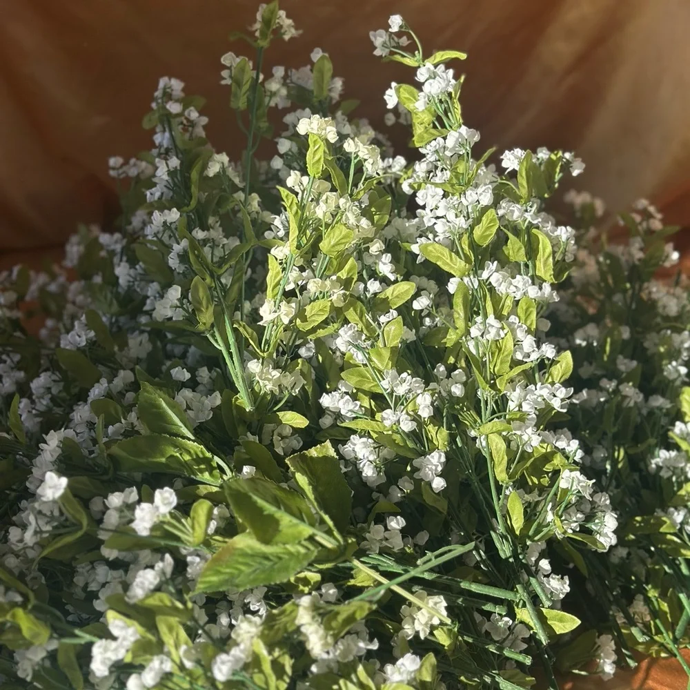 Huge lot of Artificial White and Green baby’s breath Flowers